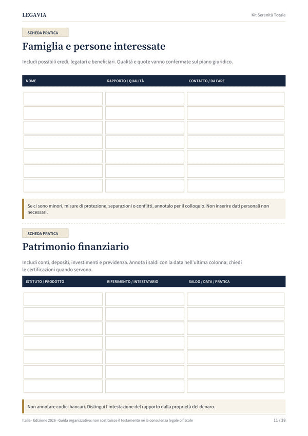 Famiglia e patrimonio finanziario