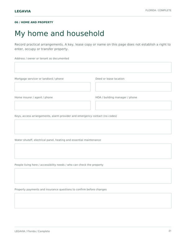 My home and household
