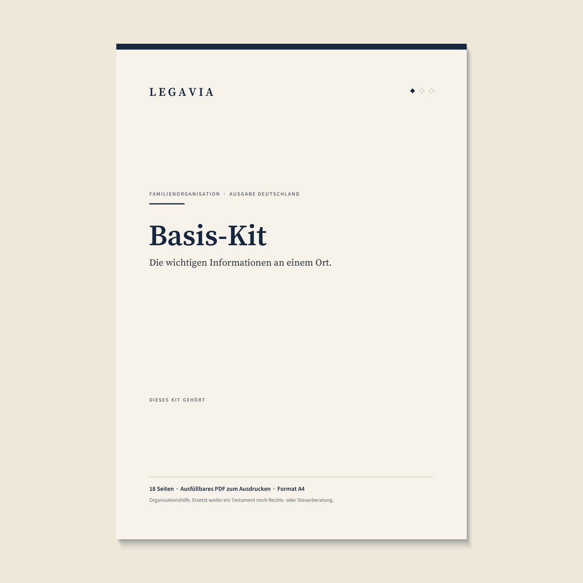 Titelseite des Legavia Basis-Kits