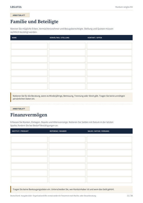 Familie und Finanzvermögen