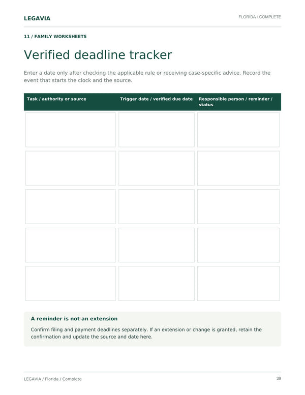Verified deadline tracker